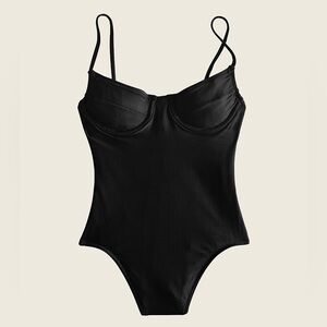 J. Crew 1993 Underwire Black One Piece Swimsuit